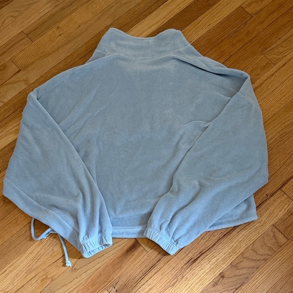 Gil Rodriguez Women's Light Blue Half-Zip Terry Cloth Sweatshirt - Picture 4 of 6